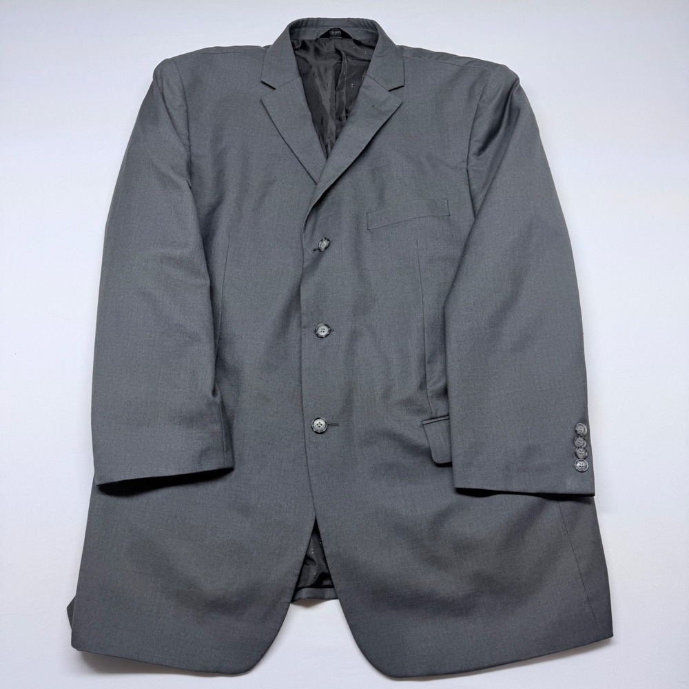Lineage Milan New York Mens Gray 3 Button Blazer Jacket High Tech Fabric Size 50